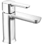 Delta Modern 1 GPM Single Hole Bathroom Faucet with Push Pop-Up Drain Assembly Chrome