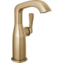 Delta Stryke 1.2 GPM Single Hole Bathroom Faucet with Lever Handle and Diamond Seal Ceramic Disc Cartridges Lumicoat Champagne Bronze