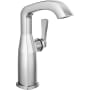 Delta Stryke 1.2 GPM Single Hole Bathroom Faucet with Lever Handle and Diamond Seal Ceramic Disc Cartridges Lumicoat Chrome