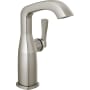 Delta Stryke 1.2 GPM Single Hole Bathroom Faucet with Lever Handle and Diamond Seal Ceramic Disc Cartridges Lumicoat Stainless