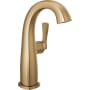 Delta Stryke 1.2 GPM Single Hole Bathroom Faucet with Lever Handle and Arc Spout Less Drain Assembly Lumicoat Champagne Bronze