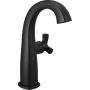 Delta Stryke 1.2 GPM Single Hole Bathroom Faucet with Helo Style Handle, Arc Spout, and Diamond Seal Ceramic Disc Cartridges Matte Black