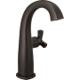 Delta Stryke 1.2 GPM Single Hole Bathroom Faucet with Helo Style Handle, Arc Spout, and Diamond Seal Ceramic Disc Cartridges Venetian Bronze