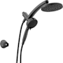 Delta PivotPro 1.75 GPM 3-in-1 Shower Head  and 6 Setting Hand Shower with ProClean Spray, Magnetic Docking and Touch Clean Spray Face Matte Black