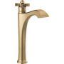 Delta Dorval 1.2 GPM Deck Mounted Vessel Single Hole Bathroom Faucet with Cross Handle - Less Drain Assembly Champagne Bronze