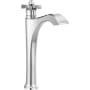 Delta Dorval 1.2 GPM Deck Mounted Vessel Single Hole Bathroom Faucet with Cross Handle - Less Drain Assembly Chrome