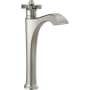 Delta Dorval 1.2 GPM Deck Mounted Vessel Single Hole Bathroom Faucet with Cross Handle - Less Drain Assembly Brilliance Stainless