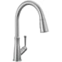 Delta Westville 1.8 GPM Single Hole Pull Down Kitchen Faucet with Diamond Seal Technology and Magnetic Docking Spray Head - Includes Escutcheon Arctic Stainless