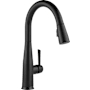 Delta Essa 1.8 GPM Single Hole Pull Down Touchless Kitchen Faucet with Voice IQ, Touch2O and Diamond Seal Technologies - Includes Escutcheon Matte Black