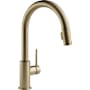 Delta Trinsic Pull-Down Kitchen Faucet with Magnetic Docking Spray Head - Includes Lifetime Warranty Champagne Bronze