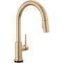 Delta Trinsic 1.8 GPM Single Hole Pull Down Touchless Kitchen Faucet with Touch2O, MagnaTite, Diamond Seal and Touch-Clean Technologies Champagne Bronze