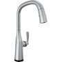 Delta Stryke 1.8 GPM Single Hole Pull Down Touchless Kitchen Faucet with Voice IQ, Touch2O and Diamond Seal Technologies - Includes Escutcheon Lumicoat Arctic Stainless