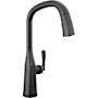 Delta Stryke 1.8 GPM Single Hole Pull Down Touchless Kitchen Faucet with Voice IQ, Touch2O and Diamond Seal Technologies - Includes Escutcheon Matte Black
