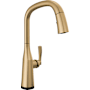 Delta Stryke 1.8 GPM Single Hole Pull Down Touchless Kitchen Faucet with Voice IQ, Touch2O and Diamond Seal Technologies - Includes Escutcheon Lumicoat Champagne Bronze