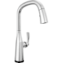 Delta Stryke 1.8 GPM Single Hole Pull Down Touchless Kitchen Faucet with Voice IQ, Touch2O and Diamond Seal Technologies - Includes Escutcheon Lumicoat Chrome