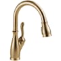 Delta Leland Pull-Down Kitchen Faucet with Magnetic Docking Spray Head and ShieldSpray - Includes Lifetime Warranty Champagne Bronze