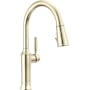Delta Renaldi 1.8 GPM Single Hole Pull Down Kitchen Faucet with Magnetic Docking Spray Head Lumicoat Polished Nickel