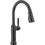 Delta Renaldi 1.8 GPM Single Hole Pull Down Touchless Kitchen Faucet with Touch2O Technology and Magnetic Docking Spray Head Matte Black