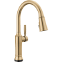 Delta Renaldi 1.8 GPM Single Hole Pull Down Touchless Kitchen Faucet with Touch2O Technology and Magnetic Docking Spray Head Lumicoat Champagne Bronze