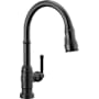 Delta Broderick 1.8 GPM Single Hole Pull Down Touchless Kitchen Faucet with Touch2O, ShieldSpray, MagnaTite, Diamond Seal and Touch-Clean Technologies Matte Black