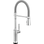 Delta Renaldi 1.8 GPM Single Hole Pre-Rinse Kitchen Faucet with Touchless and On/Off Touch Activation, Magnetic Docking Spray Head and ProClean Spray Lumicoat Chrome