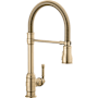 Delta Broderick 1.8 GPM Single Hole Pre-Rinse Pull Down Kitchen Faucet Champagne Bronze