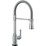 Delta Broderick 1.8 GPM Single Hole Pull Down Touchless Kitchen Faucet with Touch2O, ShieldSpray, MagnaTite, Diamond Seal and Touch-Clean Technologies Arctic Stainless