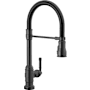 Delta Broderick 1.8 GPM Single Hole Pull Down Touchless Kitchen Faucet with Touch2O, ShieldSpray, MagnaTite, Diamond Seal and Touch-Clean Technologies Matte Black
