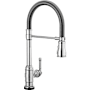 Delta Broderick 1.8 GPM Single Hole Pull Down Touchless Kitchen Faucet with Touch2O, ShieldSpray, MagnaTite, Diamond Seal and Touch-Clean Technologies Chrome