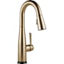Delta Essa 1.8 GPM Single Hole Pull Down Touchless Bar Faucet with Touch2O, Touch-Clean, MagnaTite Docking and Diamond Seal Cartridge Technologies Champagne Bronze