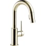Delta Trinsic 1.8 GPM Single Hole Pull-Down Bar/Prep Faucet with Magnetic Docking Spray Head Brilliance Polished Nickel