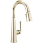 Delta Emmeline 1.8 GPM Single Hole Pull Down Bar/Prep Faucet with Magnetic Docking Spray Head Lumicoat Brilliance Polished Nickel