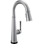 Delta Emmeline 1.8 GPM Single Hole Pull Down Touchless Bar Faucet with Touch2O, Touch-Clean, ShieldSpray, MagnaTite Docking and Diamond Seal Cartridge Technologies Lumicoat Arctic Stainless