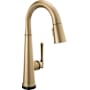 Delta Emmeline 1.8 GPM Single Hole Pull Down Touchless Bar Faucet with Touch2O, Touch-Clean, ShieldSpray, MagnaTite Docking and Diamond Seal Cartridge Technologies Lumicoat Champagne Bronze