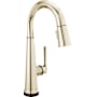 Delta Emmeline 1.8 GPM Single Hole Pull Down Touchless Bar Faucet with Touch2O, Touch-Clean, ShieldSpray, MagnaTite Docking and Diamond Seal Cartridge Technologies Lumicoat Brilliance Polished Nickel