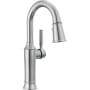 Delta Renaldi 1.8 GPM Single Hole Pull-Down Bar/Prep Faucet with Magnetic Docking Spray Head Lumicoat Arctic Stainless