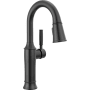 Delta Renaldi 1.8 GPM Single Hole Pull-Down Bar/Prep Faucet with Magnetic Docking Spray Head Matte Black
