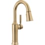 Delta Renaldi 1.8 GPM Single Hole Pull-Down Bar/Prep Faucet with Magnetic Docking Spray Head Lumicoat Champagne Bronze