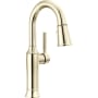 Delta Renaldi 1.8 GPM Single Hole Pull-Down Bar/Prep Faucet with Magnetic Docking Spray Head Lumicoat Polished Nickel