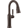Delta Renaldi 1.8 GPM Single Hole Pull-Down Bar/Prep Faucet with Magnetic Docking Spray Head Venetian Bronze