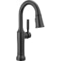 Delta Renaldi 1.8 GPM Single Hole Pull Down Touchless Bar Faucet with Touch2O Touch-Clean and MagnaTite Docking Matte Black
