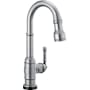 Delta Broderick 1.8 GPM Single Hole Pull Down Touchless Bar Faucet with Touch2O, MagnaTite Docking and Diamond Seal Cartridge Technologies Arctic Stainless