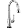 Delta Broderick 1.8 GPM Single Hole Pull Down Touchless Bar Faucet with Touch2O, MagnaTite Docking and Diamond Seal Cartridge Technologies Chrome