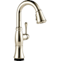 Delta Cassidy 1.8 GPM Single Hole Pull Down Touchless Bar Faucet with Touch2O, Touch-Clean, ShieldSpray, MagnaTite Docking and Diamond Seal Cartridge Technologies Lumicoat Polished Nickel
