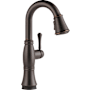 Delta Cassidy 1.8 GPM Single Hole Pull Down Touchless Bar Faucet with Touch2O, Touch-Clean, ShieldSpray, MagnaTite Docking and Diamond Seal Cartridge Technologies Venetian Bronze