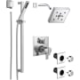 Delta Ara Pressure Balanced Shower System with Shower Head, Shower Arm, Hand Shower, Slide Bar, Bodysprays, Hose, Valve Trim and MultiChoice Rough-In Chrome