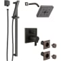 Delta Ara Pressure Balanced Shower System with Shower Head, Shower Arm, Hand Shower, Slide Bar, Bodysprays, Hose, Valve Trim and MultiChoice Rough-In Venetian Bronze
