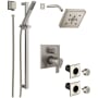 Delta Ara Pressure Balanced Shower System with Shower Head, Shower Arm, Hand Shower, Slide Bar, Bodysprays, Hose, Valve Trim and MultiChoice Rough-In Brilliance Stainless