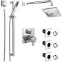 Delta Ara Thermostatic Shower System with Shower Head, Shower Arm, Hand Shower, Slide Bar, Bodysprays, Hose, Valve Trim and MultiChoice Rough-In Chrome