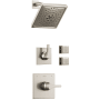Delta Monitor 14 Series Single Function Pressure Balanced Shower System with Shower Head and 2 Body Sprays - Includes Rough-In Valves Brilliance Stainless